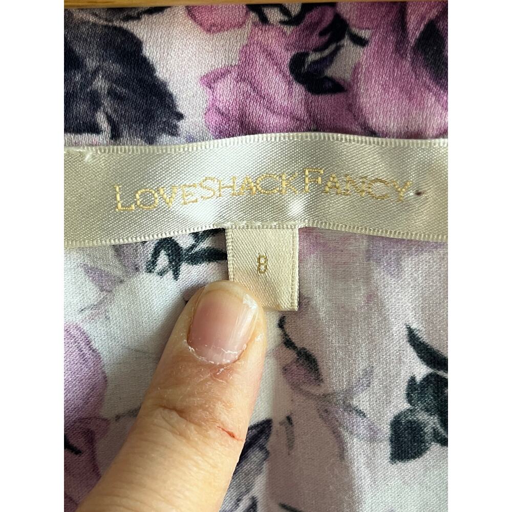 LoveShackFancy Higgins Dress 🌸 Sandy Pink Shores Silk Blend Mini Size 8 - Picture 6 of 8
